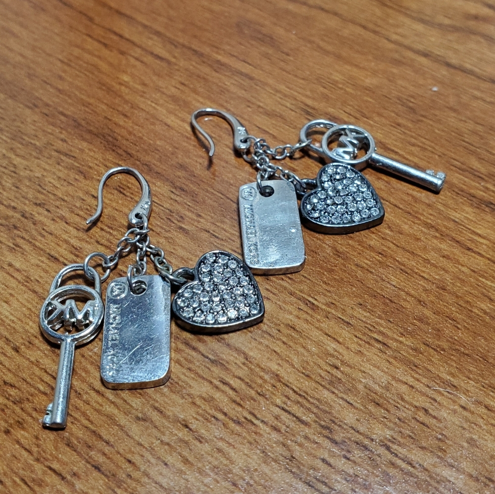 MK silver plated earrings
